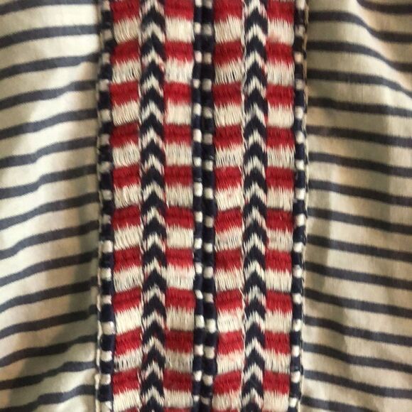 J.CREW 100% COTTON PULLOVER LIGHTWEIGHT BLOUSE RED WHITE AND BLUE SIZE SMALL - Picture 6 of 8